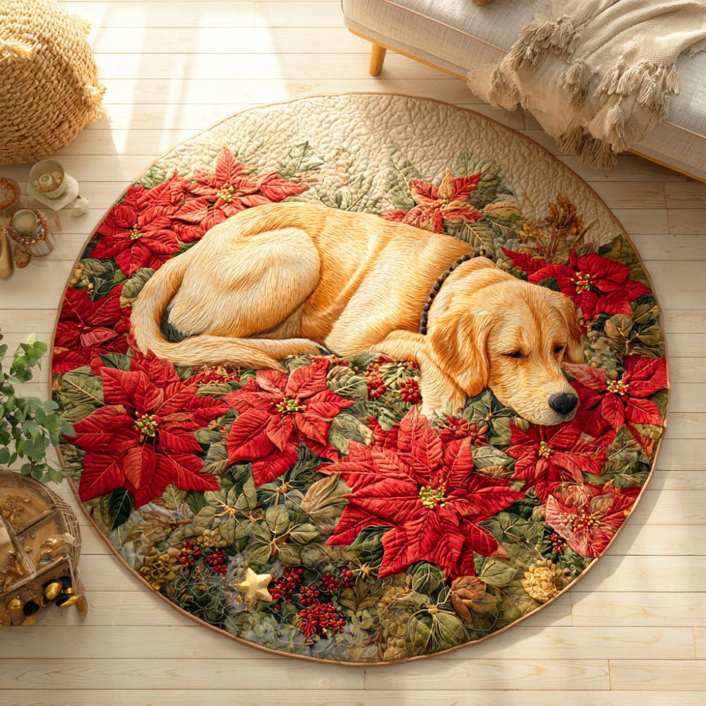 Labrador Silent Nap Quilted Round Mat