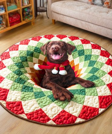 Labrador Vortex Glow Quilted Round Mat