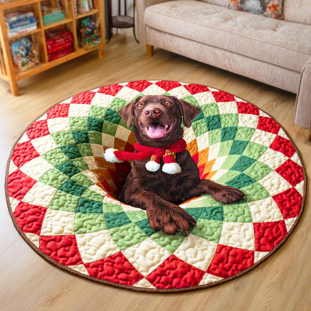 Labrador Vortex Glow Quilted Round Mat