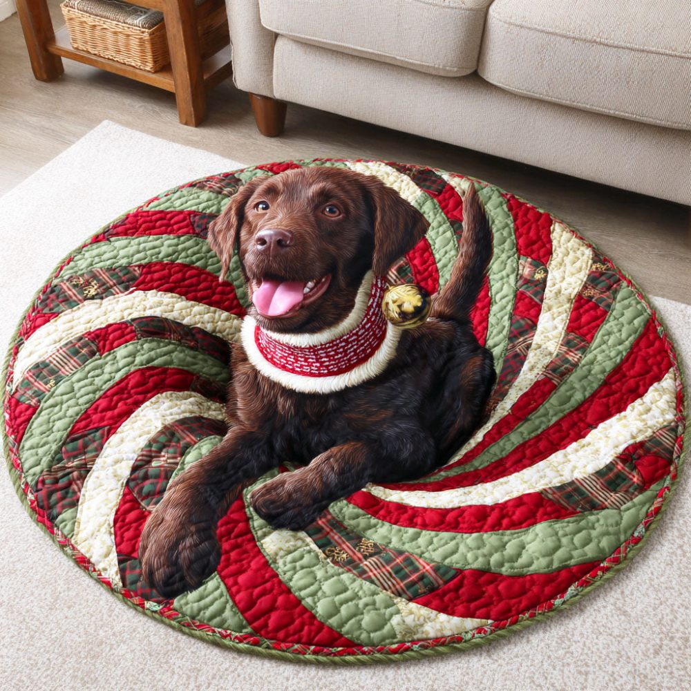Labrador Vortex Spiral Quilted Round Mat