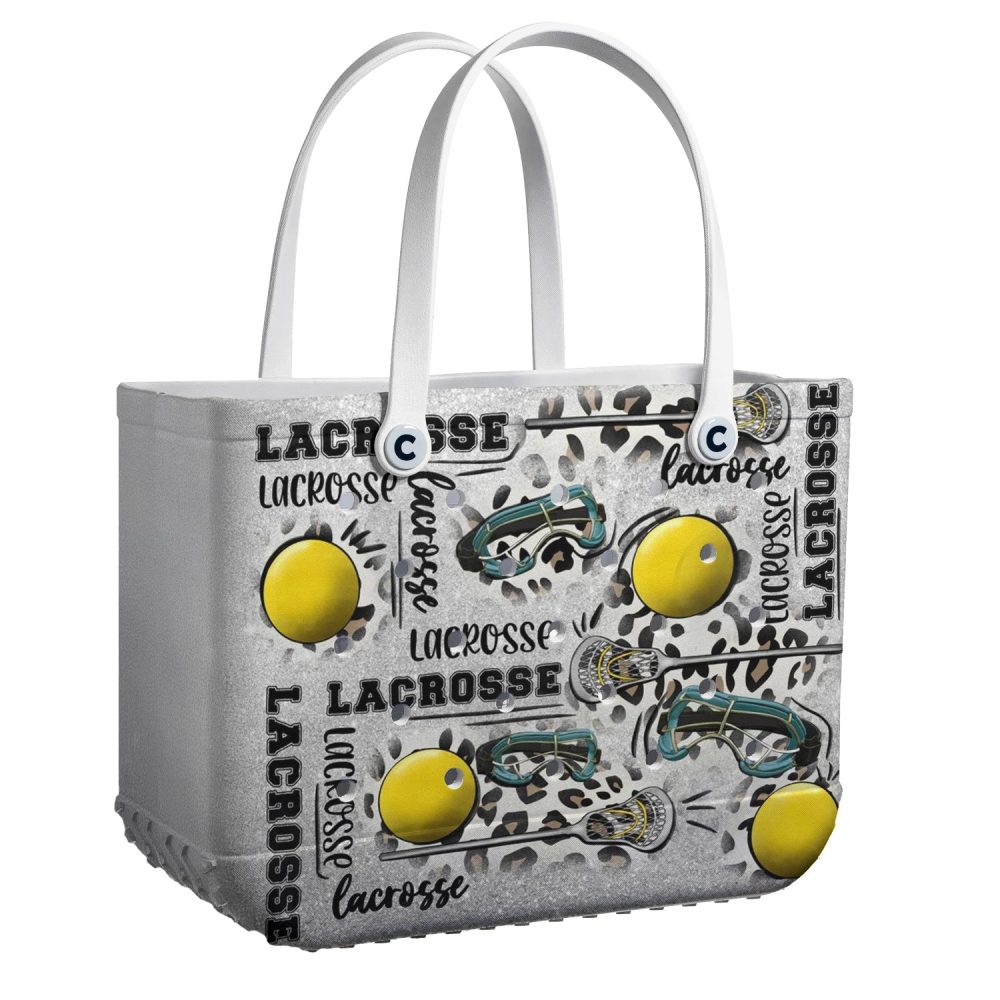 Bucket Tote Bag, Limited Edition Bogg Bag, Beach Bag Lacrosse Glitter