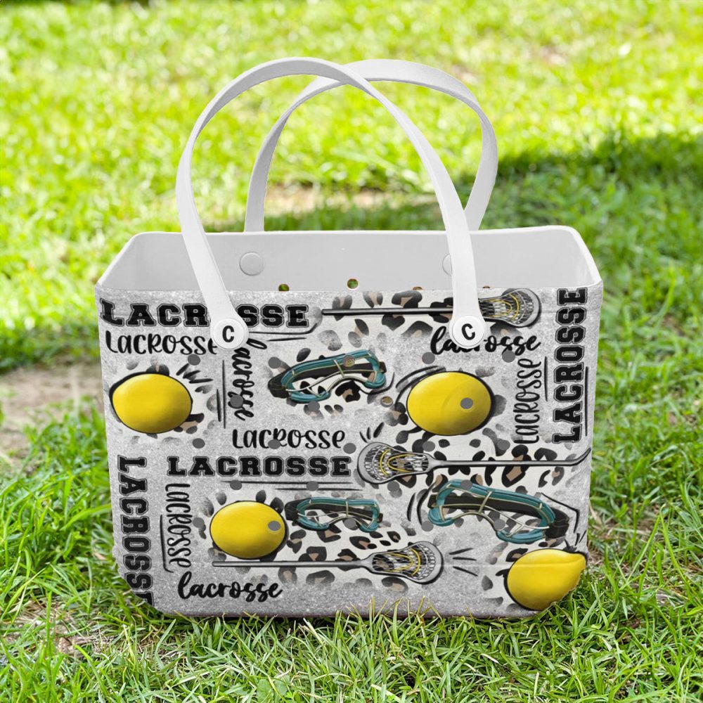 Bucket Tote Bag, Limited Edition Bogg Bag, Beach Bag Lacrosse Glitter - Image 3