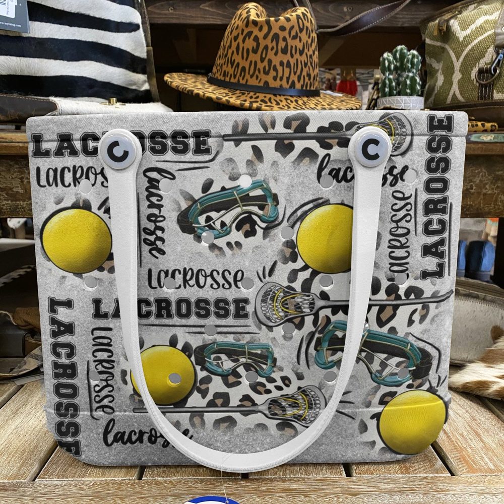 Bucket Tote Bag, Limited Edition Bogg Bag, Beach Bag Lacrosse Glitter - Image 6