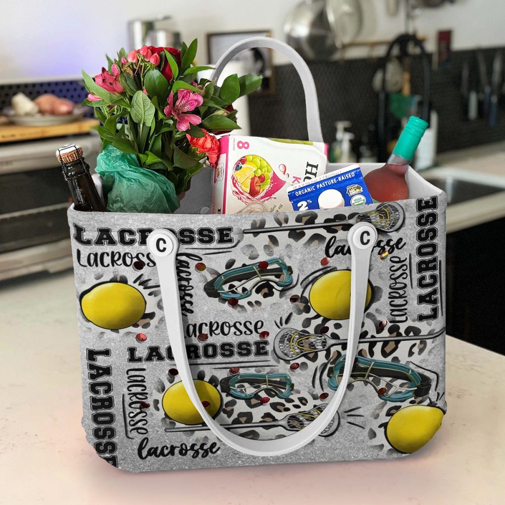 Bucket Tote Bag, Limited Edition Bogg Bag, Beach Bag Lacrosse Glitter - Image 4