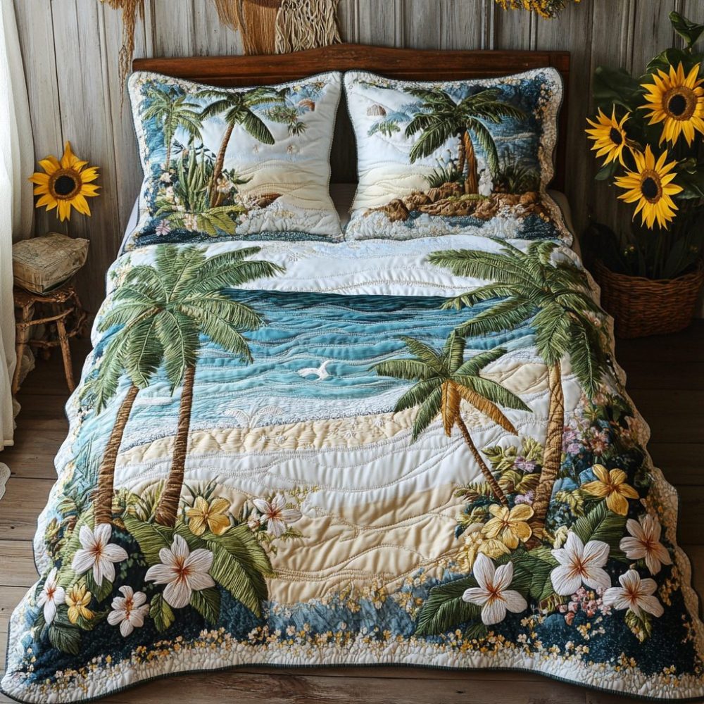Lagoon Dream 3-Piece Quilted Bedding Set