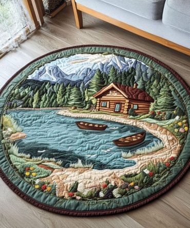 Lakeside Serenity Quilted Round Mat