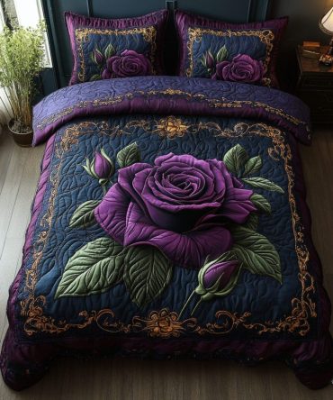 Lavender Elegance 3-Piece Quilted Bedding Set