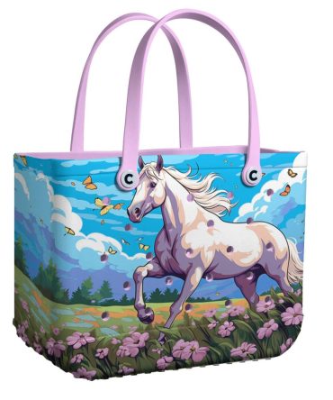 Bucket Tote Bag, Limited Edition Bogg Bag, Beach Bag Lavender Meadows
