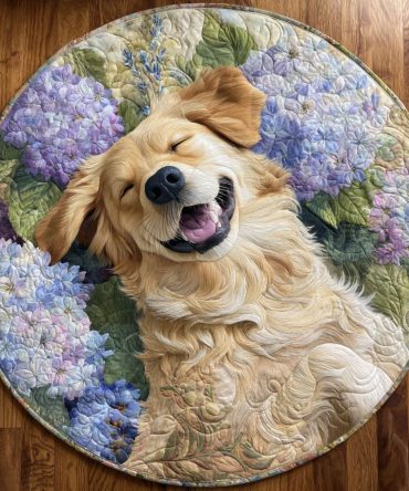 Lavender Smile Quilted Round Mat