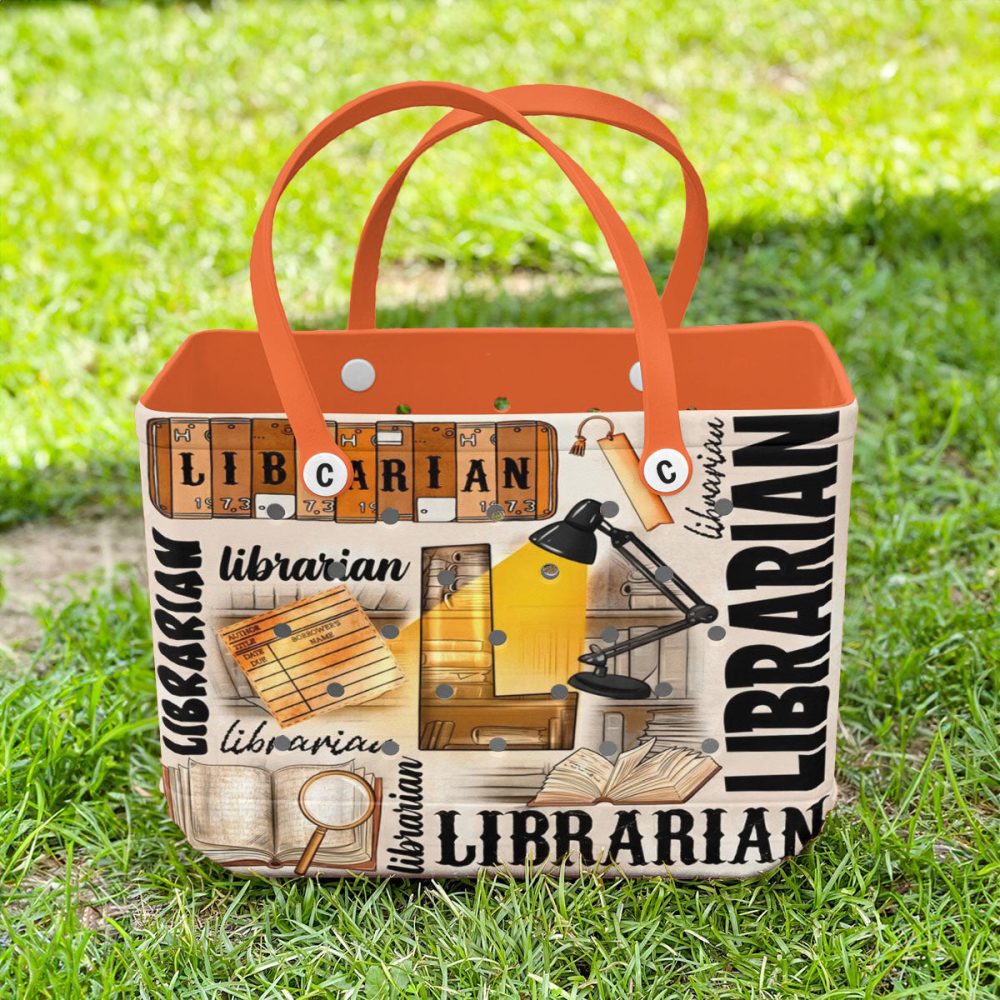 Bucket Tote Bag, Limited Edition Bogg Bag, Beach Bag Librarian Essentials - Image 2