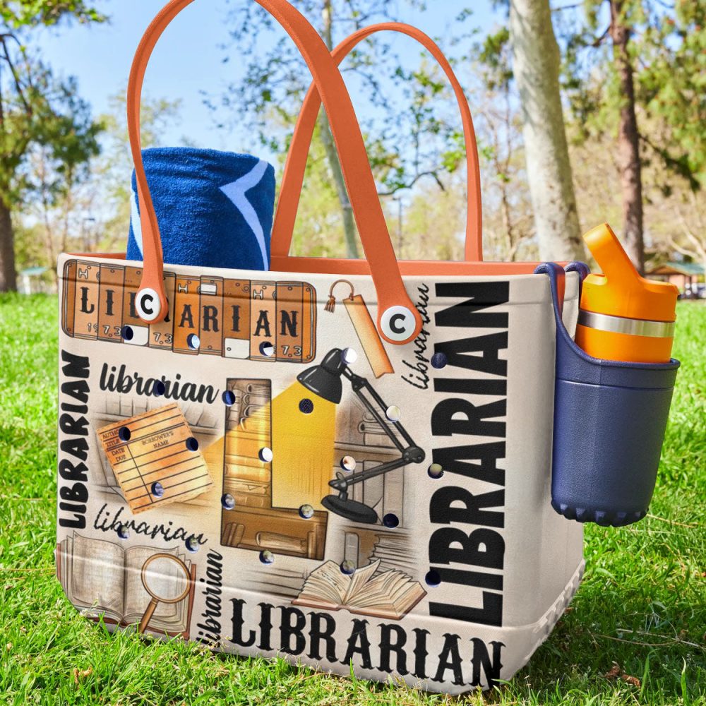 Bucket Tote Bag, Limited Edition Bogg Bag, Beach Bag Librarian Essentials - Image 3
