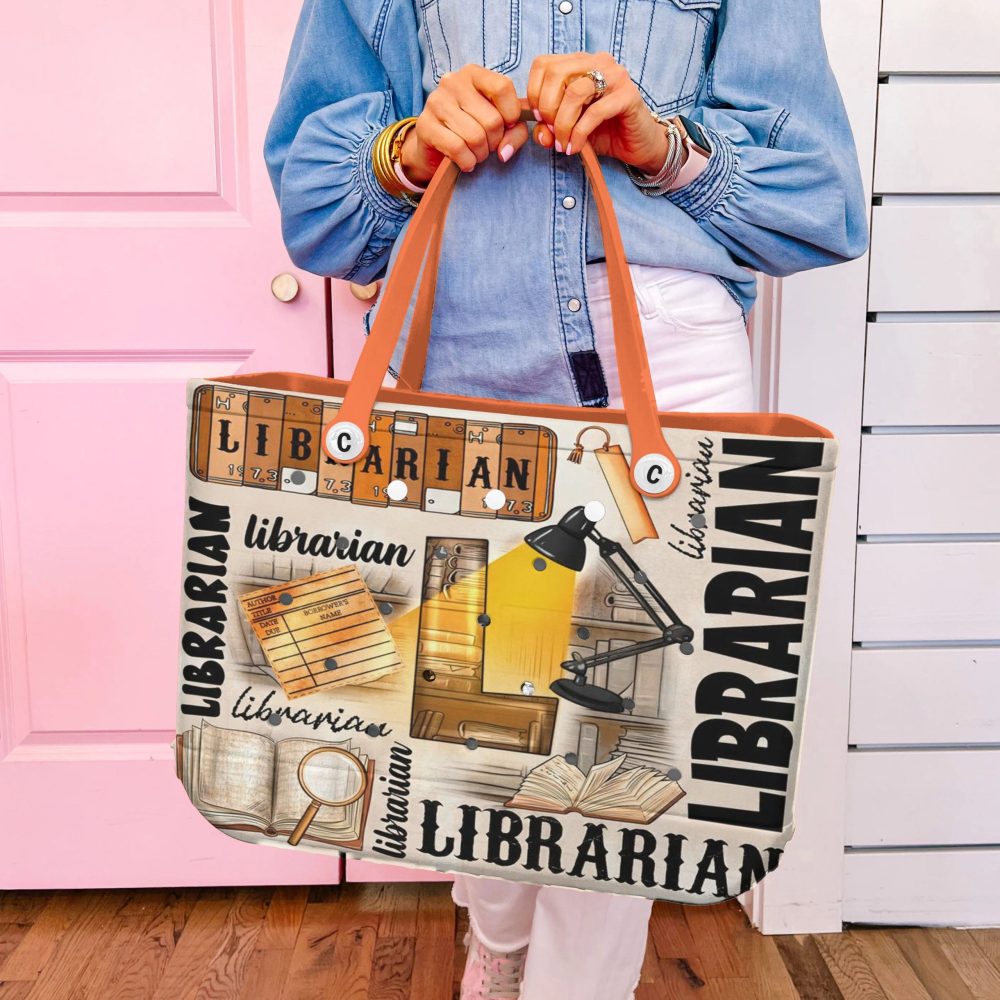 Bucket Tote Bag, Limited Edition Bogg Bag, Beach Bag Librarian Essentials - Image 5