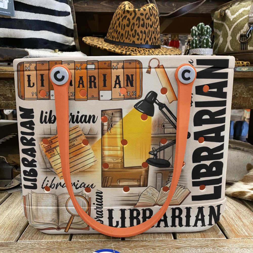 Bucket Tote Bag, Limited Edition Bogg Bag, Beach Bag Librarian Essentials - Image 6