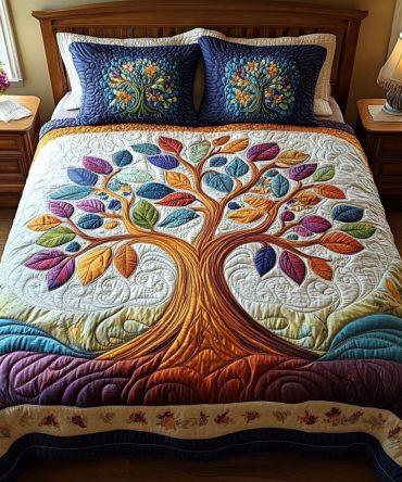 Life Circle 3-Piece Quilted Bedding Set