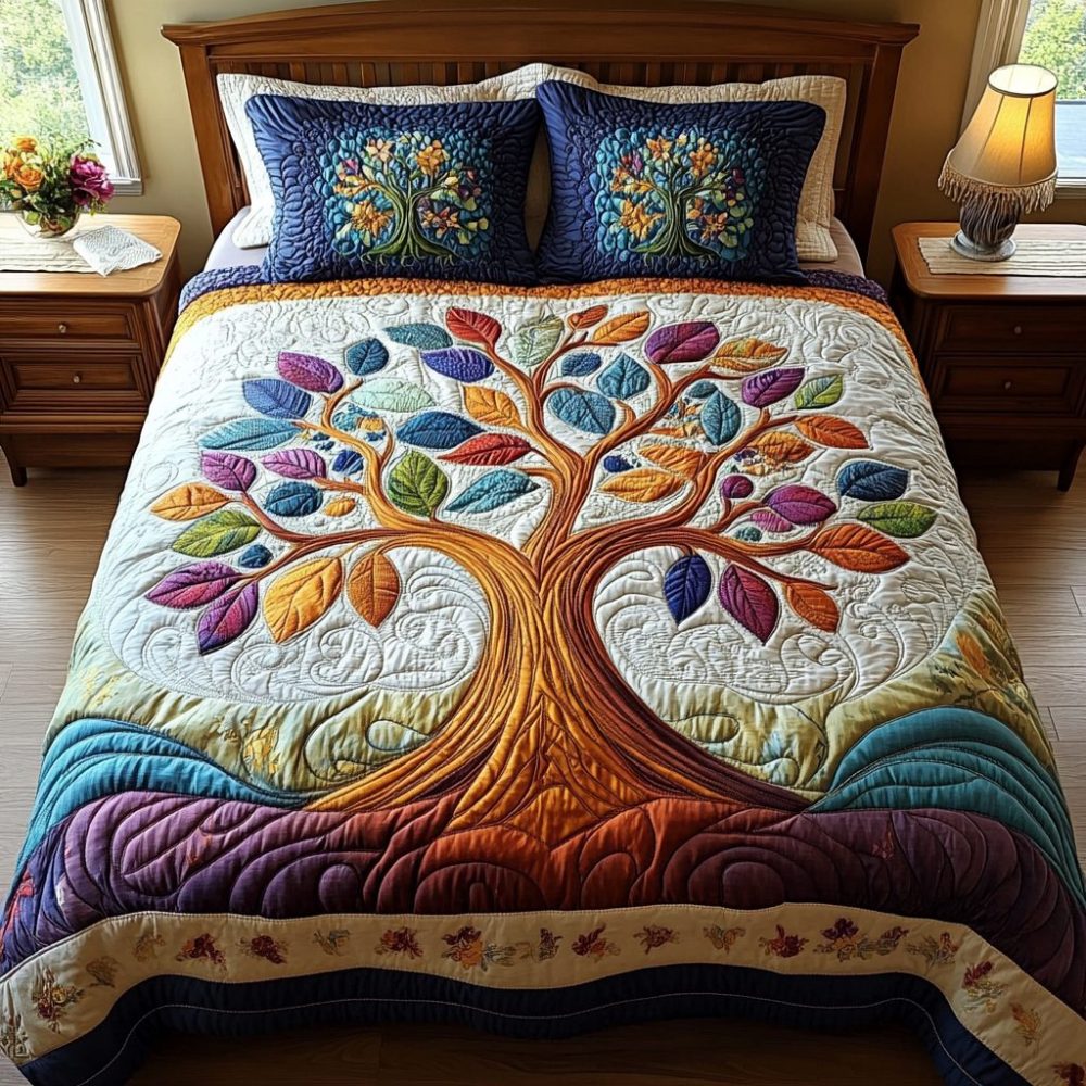 Life Circle 3-Piece Quilted Bedding Set