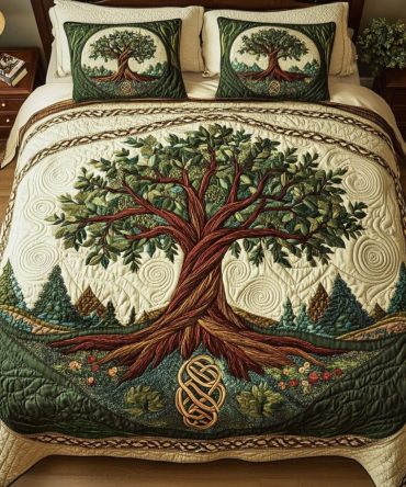 Life Circle 3-Piece Quilted Bedding Set