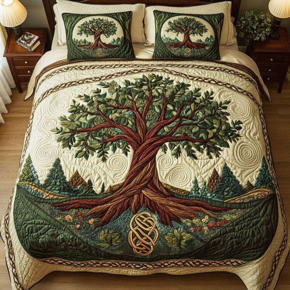 Life Circle 3-Piece Quilted Bedding Set