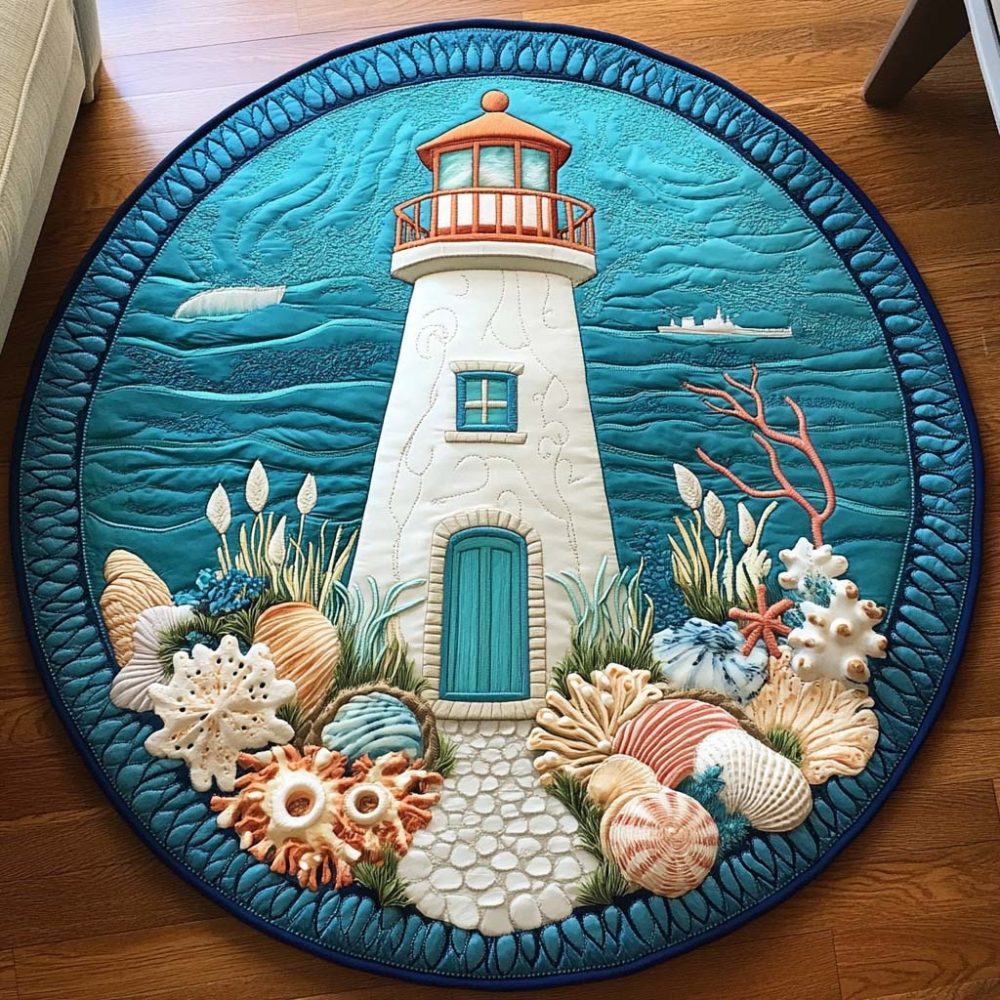 Light And Mist Quilted Round Mat