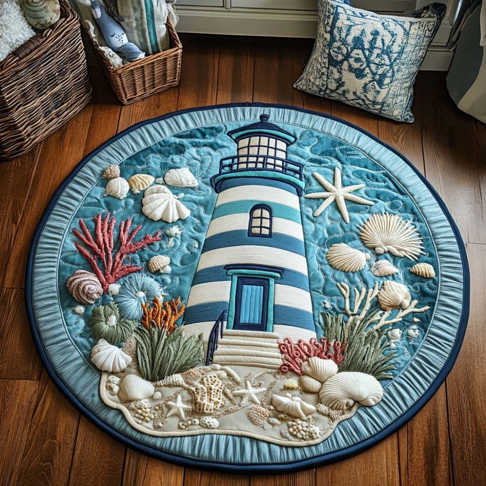 Lighthouse Mirage Quilted Round Mat