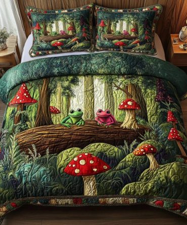 Lilypond Leap 3-Piece Quilted Bedding Set