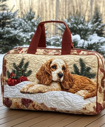 Little Spaniel Love Quilted Duffle Bag