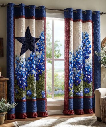 Lone Star Blossoms Quilted Curtains