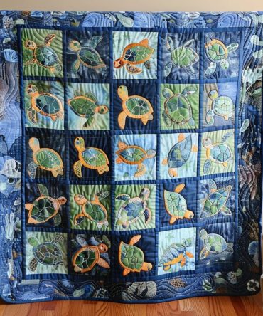 Lovable Turtles Quilted Blanket