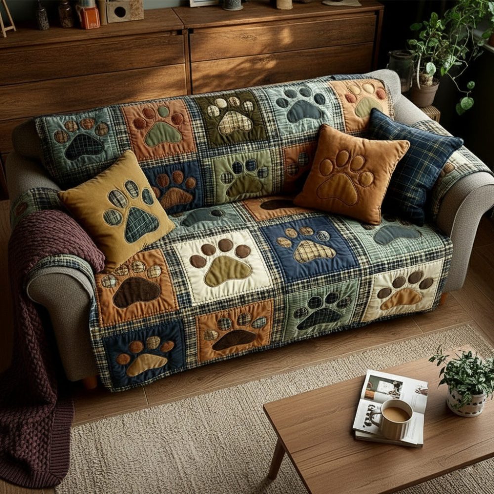 Love Paw Quilted Sofa Cover - Image 3