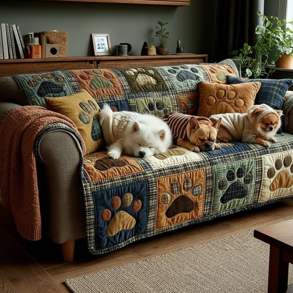 Love Paw Quilted Sofa Cover - Image 5