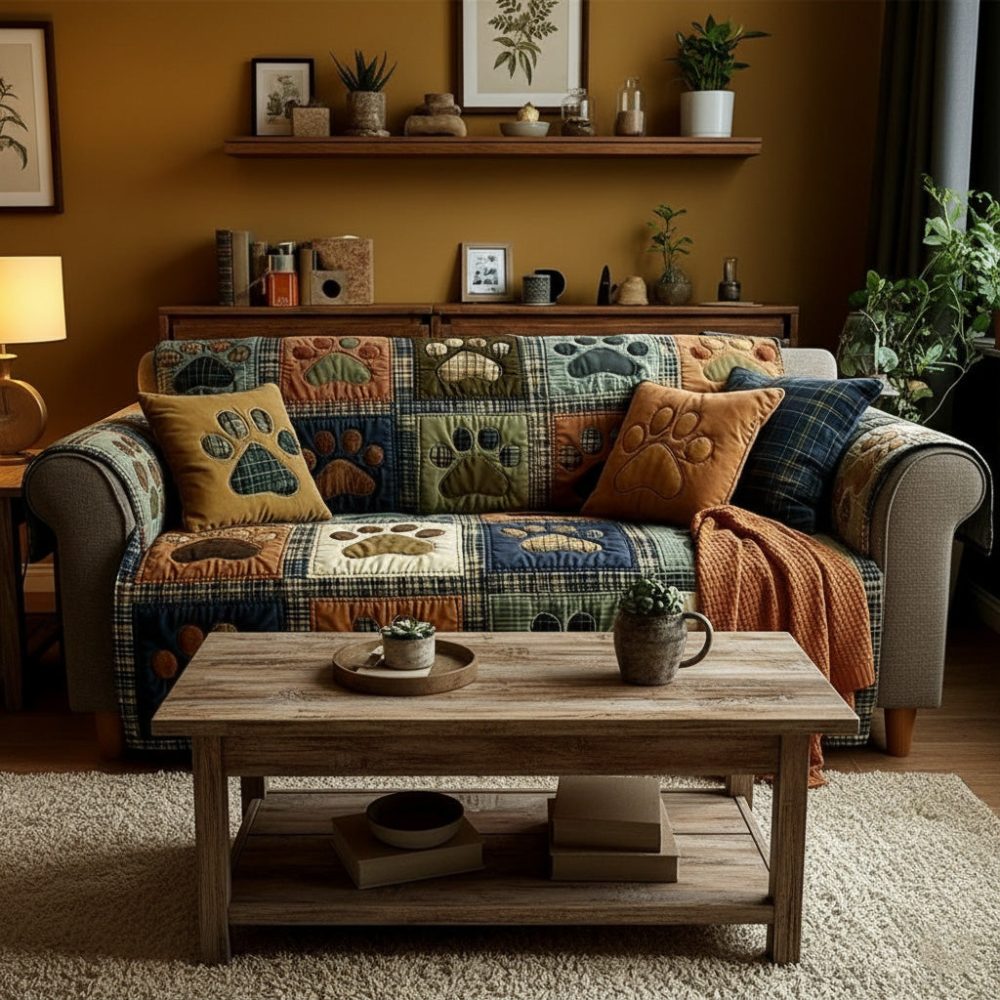 Love Paw Quilted Sofa Cover - Image 6