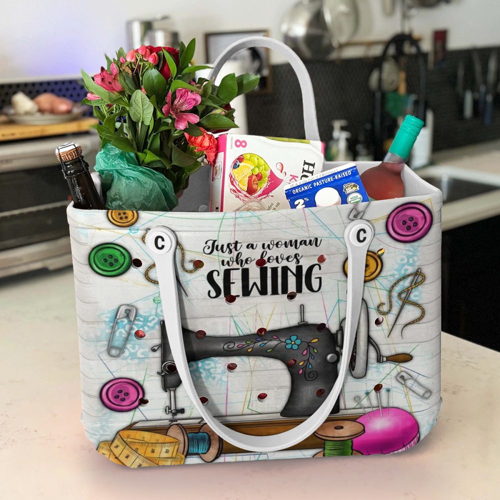 Chic Sewing-Themed Tote Bag For Craft Lovers – Stylish & Spacious Accessory - Image 4