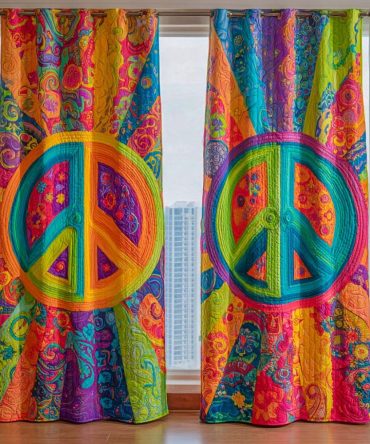 Love Vibration Quilted Curtains