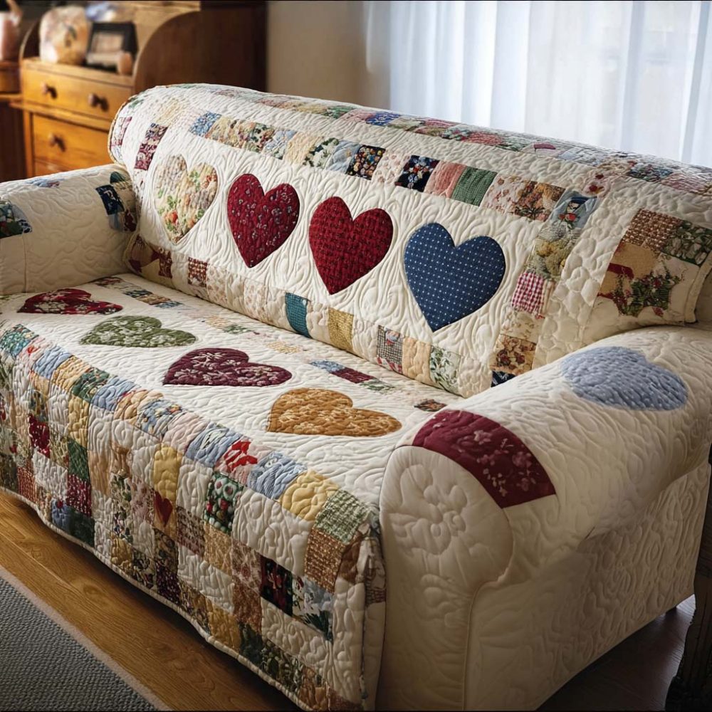 Lovely Pattern Quilted Sofa Cover