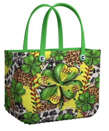 Stylish Shamrock Tote Bag With Leopard Print – Vibrant, Durable & Spacious For Everyday Use