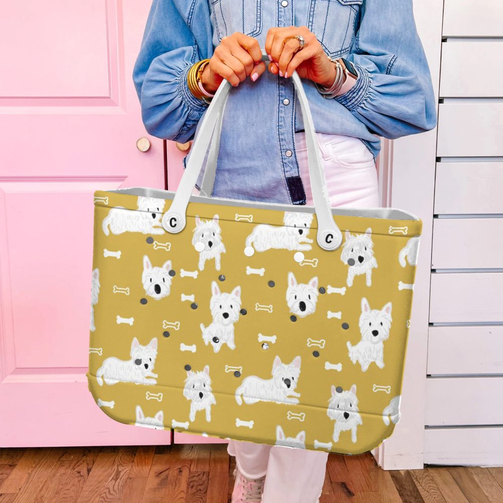 Chic Dog Print Tote Bag - Durable, Cute & Stylish For Pet Lovers - Perfect For Everyday Use! - Image 2