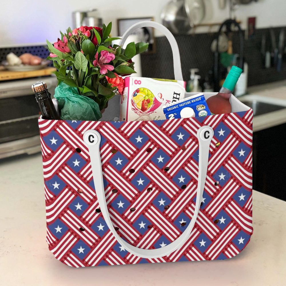 Stylish Patriotic Tote Bag - Durable, Spacious, Perfect For Beach Or Everyday Use! - Image 2