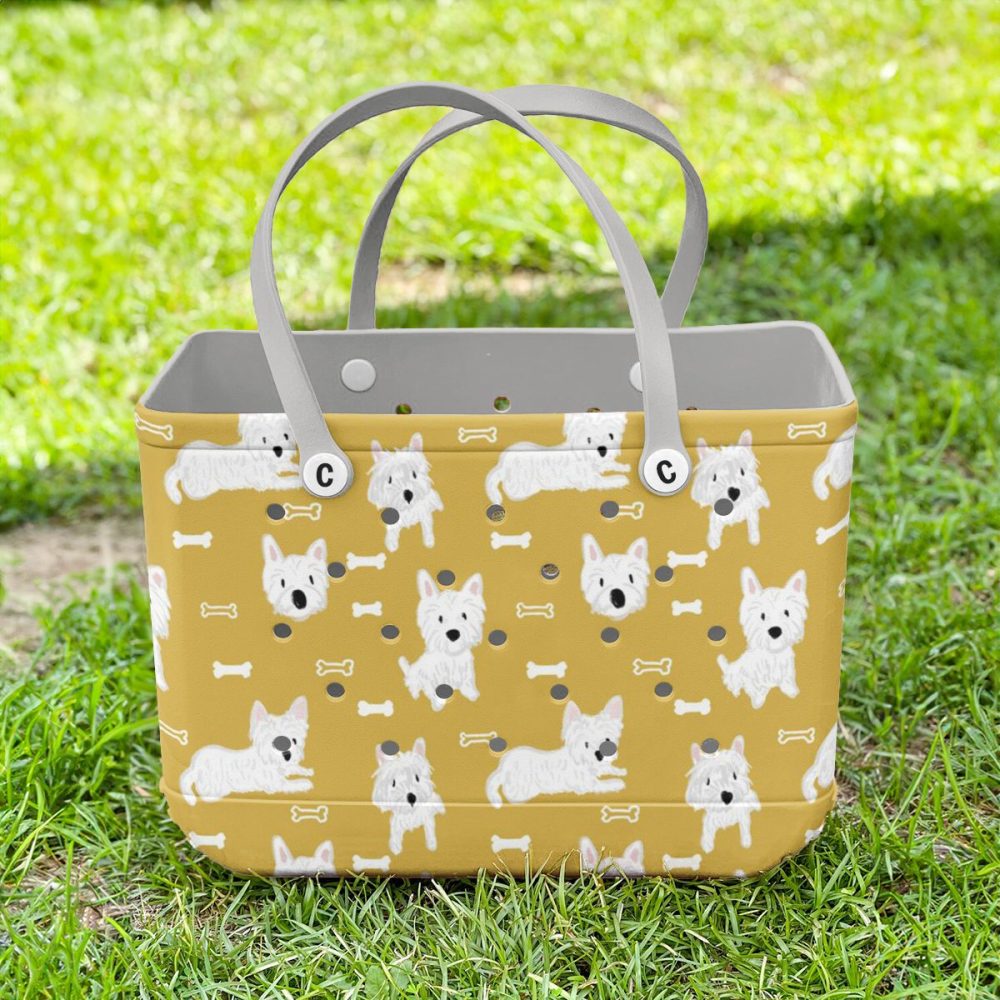 Chic Dog Print Tote Bag - Durable, Cute & Stylish For Pet Lovers - Perfect For Everyday Use! - Image 4