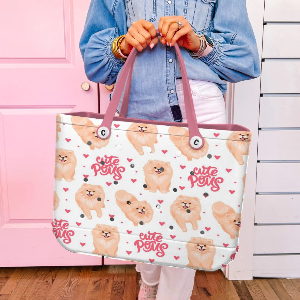 Adorable Pomeranian Print Tote Bag - Cute Poms Design, Perfect For Dog Lovers! - Image 4