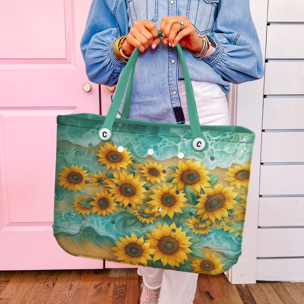 Vibrant Sunflower Tote Bag - Waterproof & Stylish Beach Accessory - Image 5