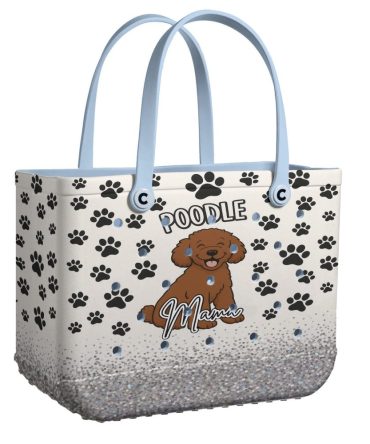 Poodle Mama Tote Bag – Cute Paw Print Design For Dog Lovers – Durable & Stylish Handbag