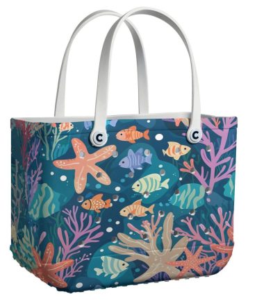 Vibrant Ocean-Themed Tote Bag - Durable, Spacious & Stylish For Beach & Daily Use
