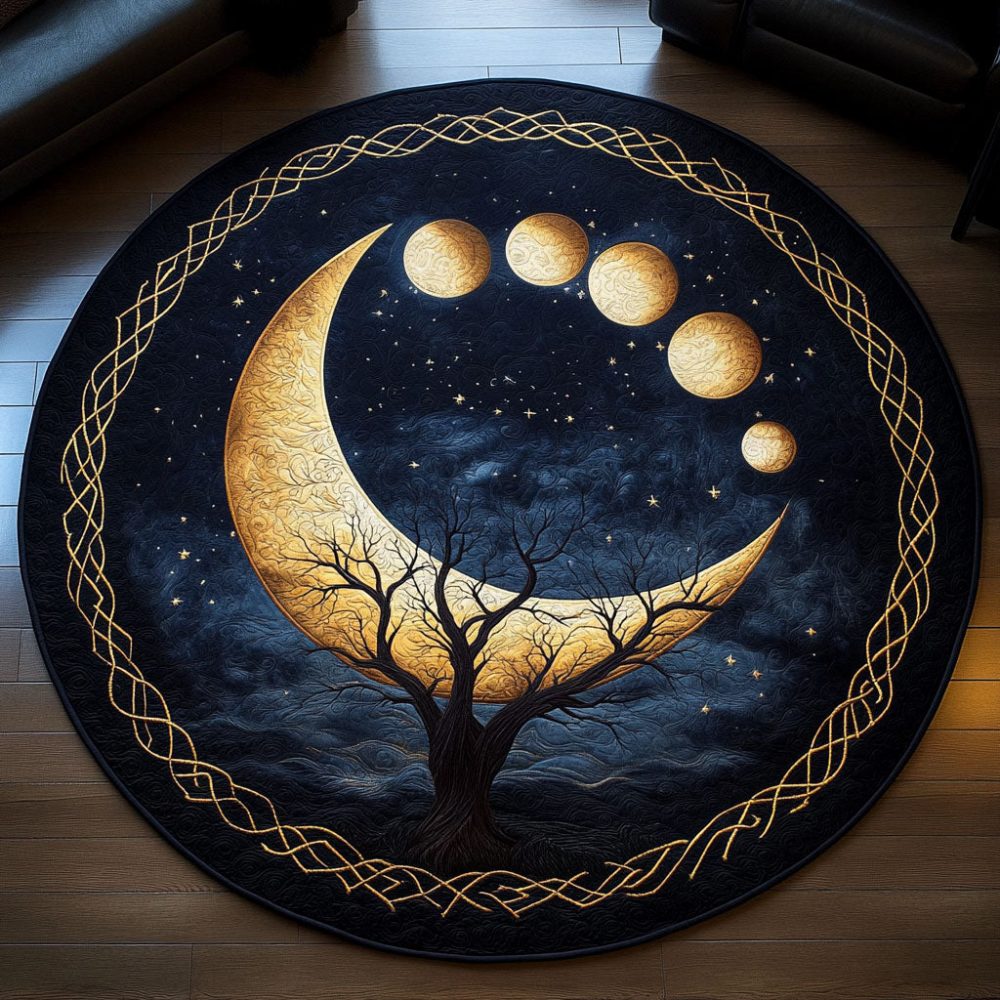 Lunar Embrace Quilted Round Mat