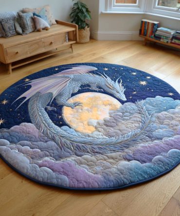 Lunar Embrace Quilted Round Mat