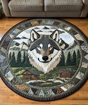 Lunar Howl Quilted Round Mat