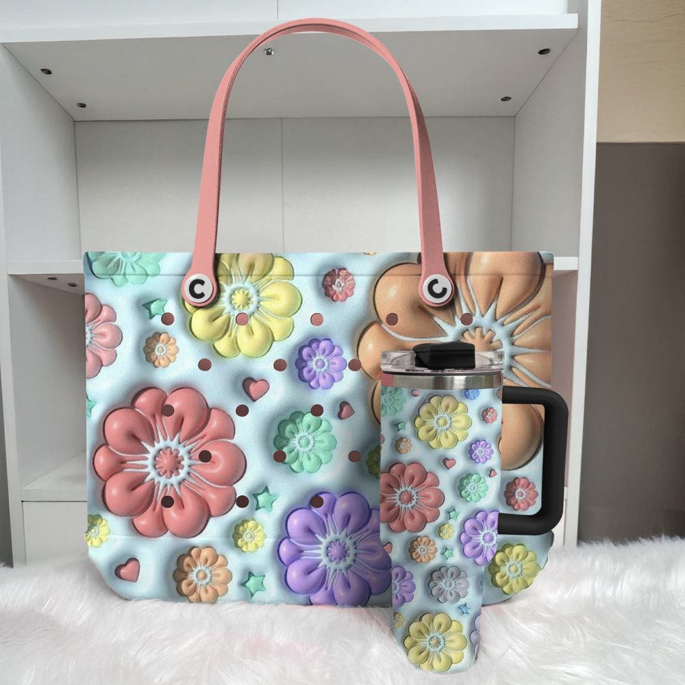 Vibrant Floral Tote Bag - Stylish, Durable & Waterproof For Everyday Use - Image 2