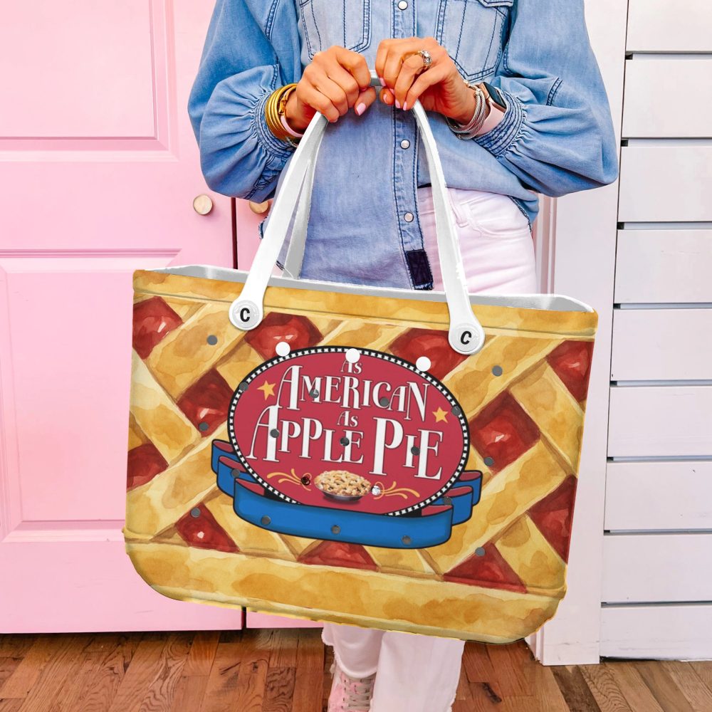 Chic Apple Pie Tote Bag - Stylish Picnic & Shopping Accessory - Durable & Roomy Design - Image 2
