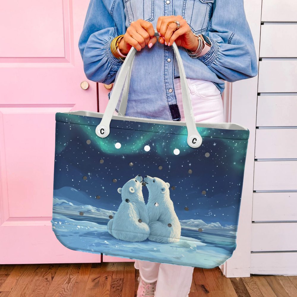 Bucket Tote Bag, Limited Edition Bogg Bag, Beach Bag Aurora Bears - Image 5