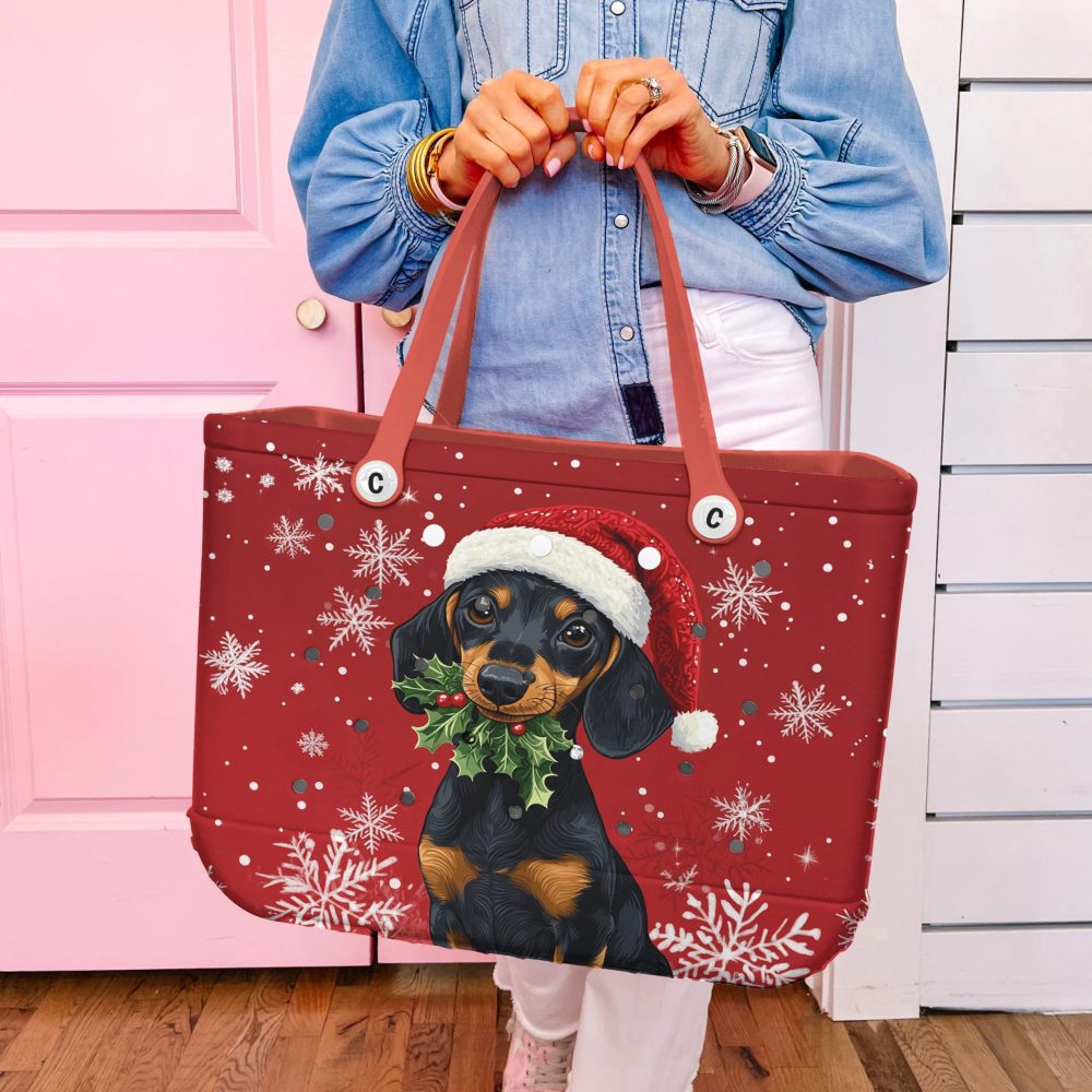 Bucket Tote Bag, Limited Edition Bogg Bag, Beach Bag Santa’S Little Wag - Image 3