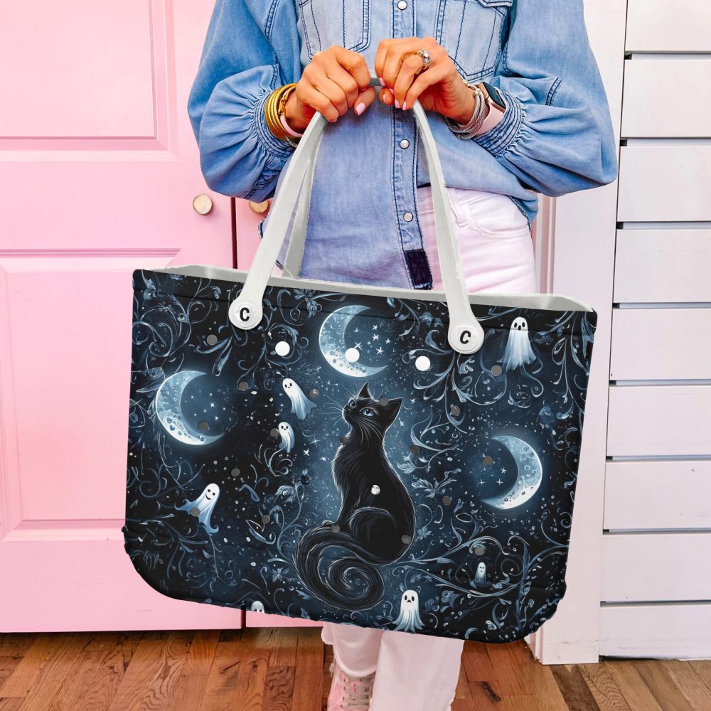 Enchanting Black Cat & Moon Tote Bag – Perfect For Halloween & Everyday Magic 🌙👜 - Image 4