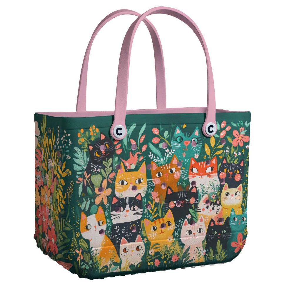 Chic Cat Print Tote Bag – Stylish, Spacious, Eco-Friendly, Perfect For Cat Lovers